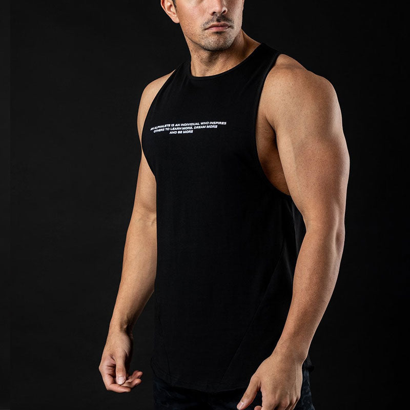 Slim Fit Muscle Gym Men T Shirt Men Rugged Style Workout Tee Tops Summer Body Outdoor Sports Vest Muscle Workout Brother Loose Cotton Sleeveless Shirt