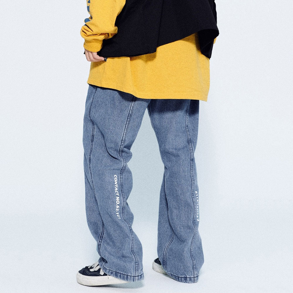 Jeans Men's plus Size Exercise Pants Ancient Water Loose Straight Casual Trousers Men Jeans