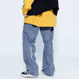 Jeans Men's plus Size Exercise Pants Ancient Water Loose Straight Casual Trousers Men Jeans