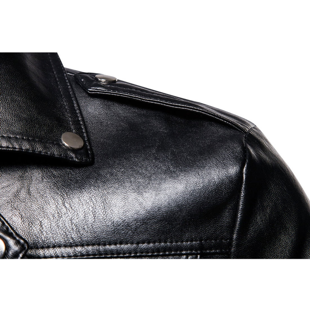 Men's plus Size Retro Sports Fall Lapels Motorcycle Leather Coat Leather Jacket Coat Men Coat Men Winter Outfit