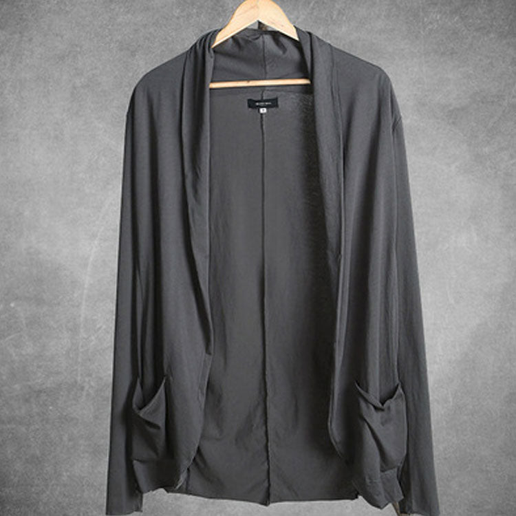 Men Casual Jacket Slim Coat Spring Cotton Thin Cardigan Casual Sweatshirt Men's Cardigan
