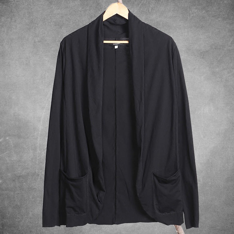 Men Casual Jacket Slim Coat Spring Cotton Thin Cardigan Casual Sweatshirt Men's Cardigan