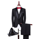 Burgundy Suit Men's Three-Piece Suit plus Size Wedding Groom Suit
