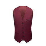 Burgundy Suit Men's Three-Piece Suit plus Size Wedding Groom Suit