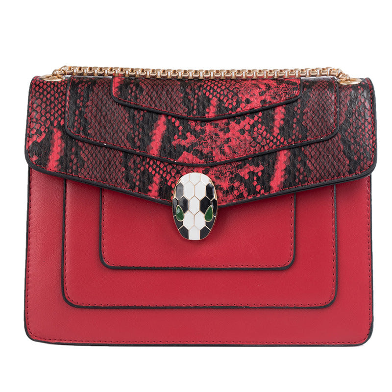 Snake Head Bag Women's Bag Chain Crossbody Bag All-Matching Fashion Shoulder Small Square Bag