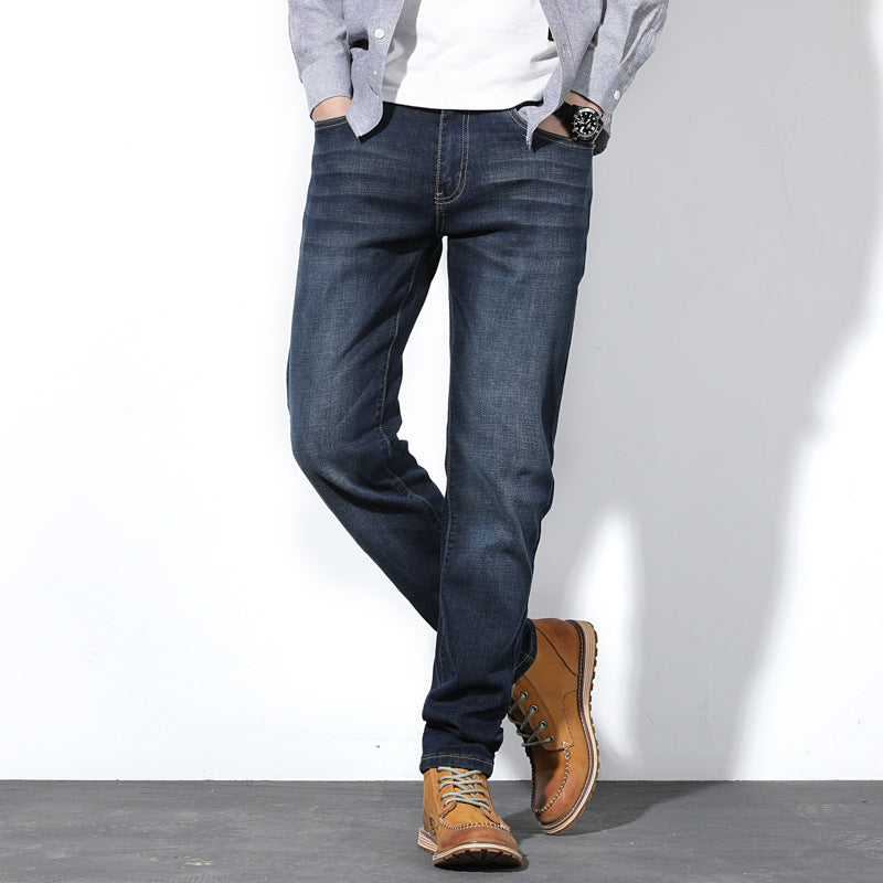 Straight Fit Prospector Jean for Men Baggy Denim Pants Loose Man Stretch Relaxed Jean Autumn and Winter Simplicity Straight plus Size Stretch Jeans Men's Big Size Men Jeans