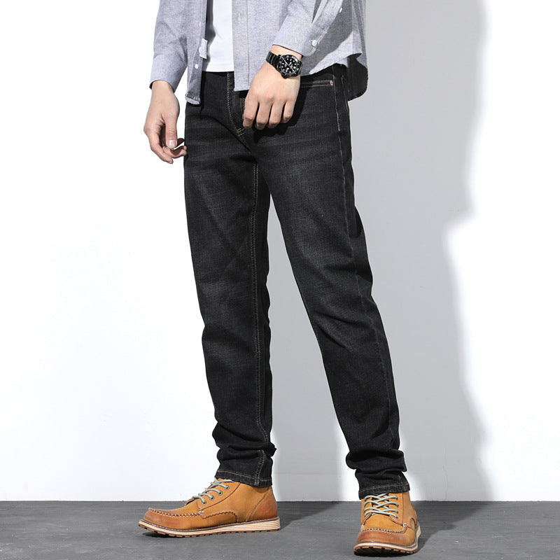 Straight Fit Prospector Jean for Men Baggy Denim Pants Loose Man Stretch Relaxed Jean Autumn and Winter Simplicity Straight plus Size Stretch Jeans Men's Big Size Men Jeans