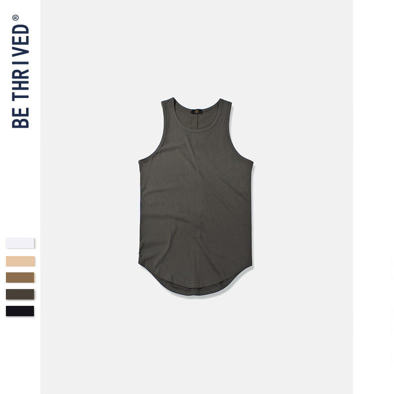 Men's Arc Loose Vest T-shirt Large Size Loose Retro Sports Spring and Summer Men Top