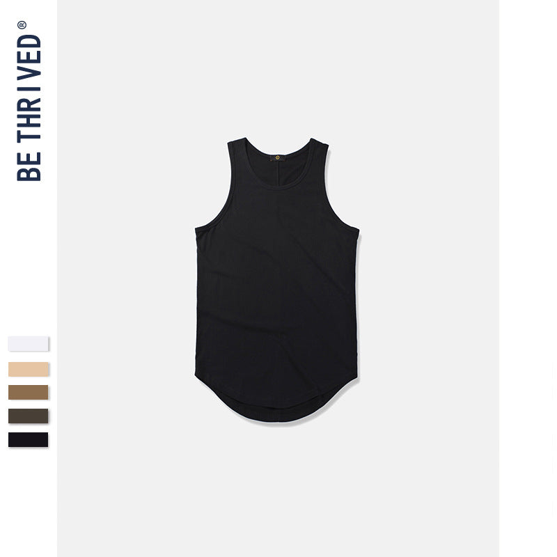 Men's Arc Loose Vest T-shirt Large Size Loose Retro Sports Spring and Summer Men Top