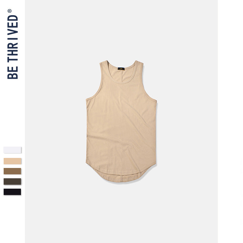 Men's Arc Loose Vest T-shirt Large Size Loose Retro Sports Spring and Summer Men Top