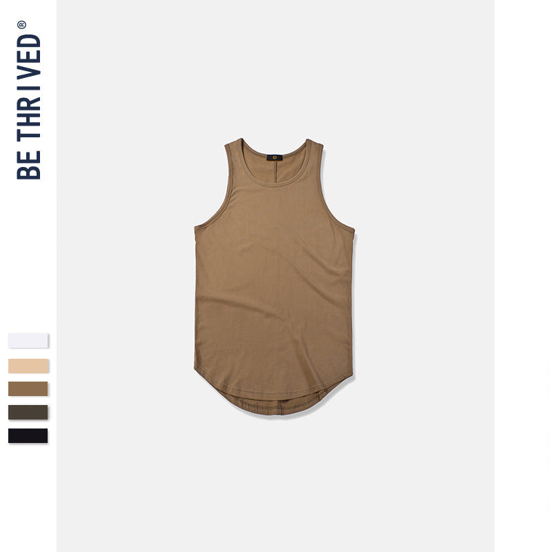 Men's Arc Loose Vest T-shirt Large Size Loose Retro Sports Spring and Summer Men Top