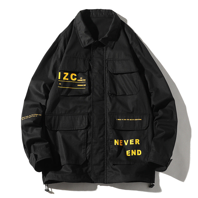 Men's Fall plus Size Loose Long Sleeve Top Sports Casual Shirt Men's Men Jacket