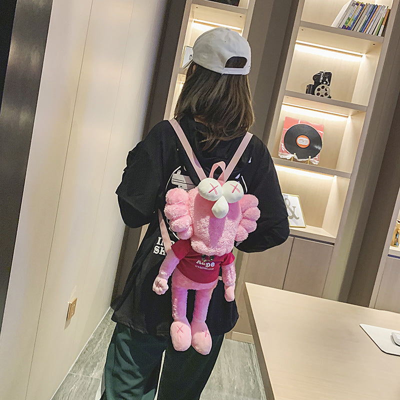 Cloth Doll Pink Sesame Street KAWS Doll X Doll BFF Plush Toy bag