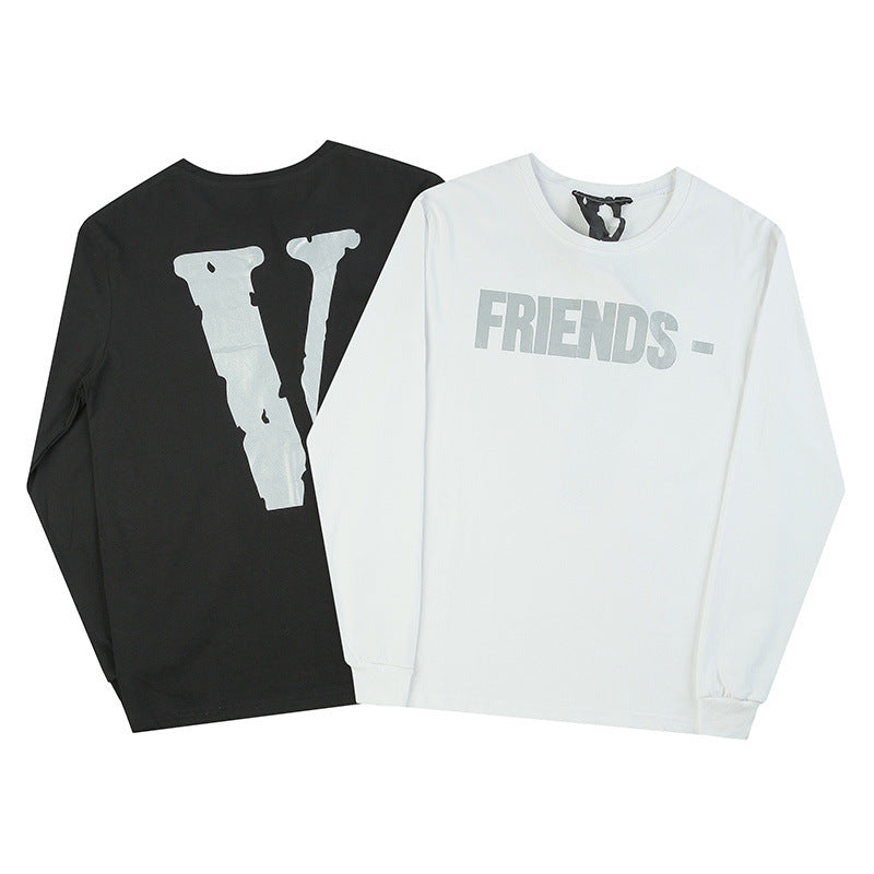 Vlone Sweatshirt Printed Men's and Women's Loose Casual Long Sleeves Tshirt Autumn