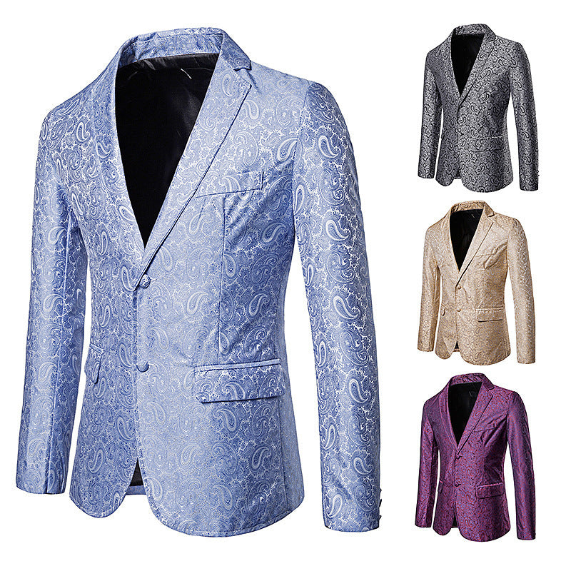 Fall Men's Suit Men's Colorful Two-Button Suit Casual Printed Jacket Men's Suits Jacket Men Blzer