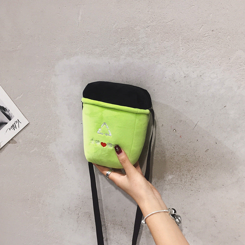 Uzzlang Messenger Bag Cool Text Bucket Bag Mini Bag