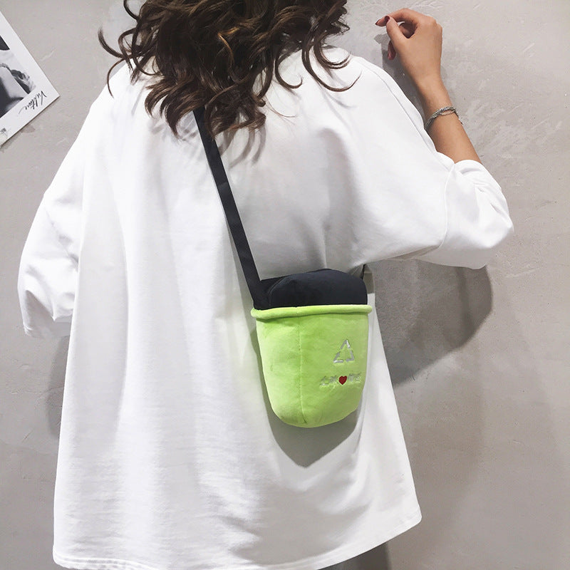 Uzzlang Messenger Bag Cool Text Bucket Bag Mini Bag