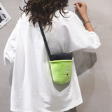 Uzzlang Messenger Bag Cool Text Bucket Bag Mini Bag