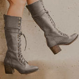 Coachella Festival Boots Lace-up Boots Women's Boots Chunky Heel