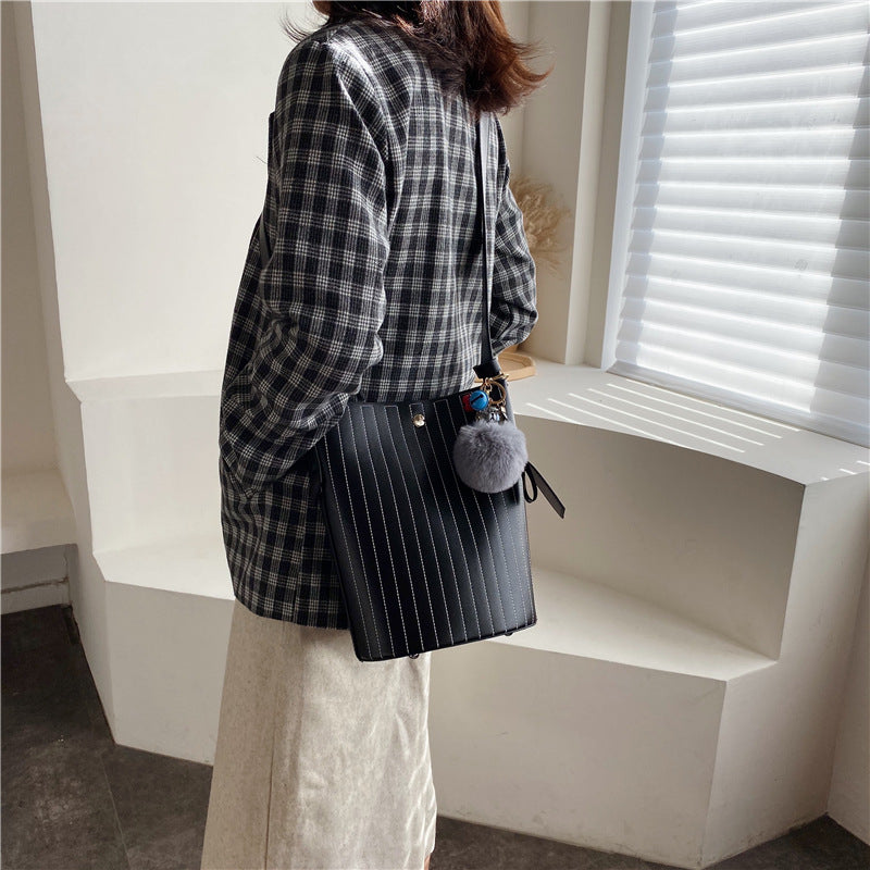 Women's Bucket Bag Broadband One-Shoulder Bag Crossbody Bag
