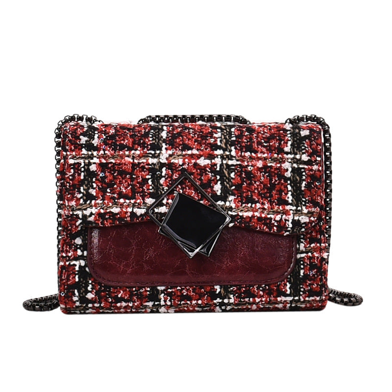 Chain Shoulder Messenger Bag All-Matching Woolen Small Square Bag