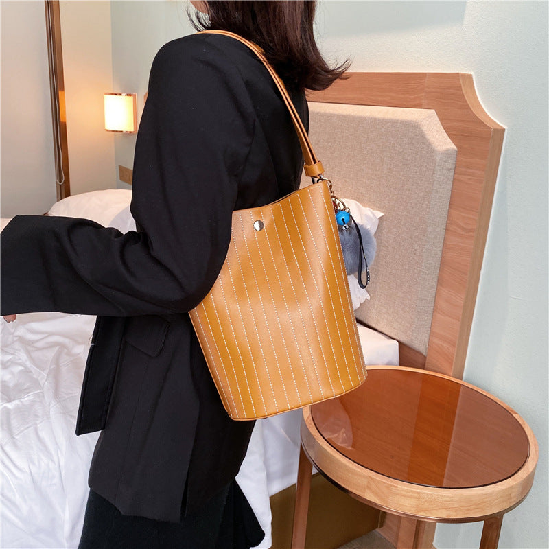 Women's Bucket Bag Broadband One-Shoulder Bag Crossbody Bag