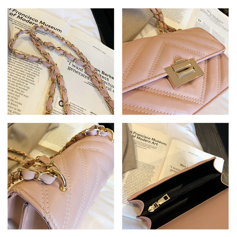 Chic Chain Small Bag Women's Western Style Small Square Bag All-Matching Shoulder Messenger Bag