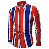 Men's Slim-Fit Striped Shirt Fashionable Casual Long-Sleeved Men Shirt