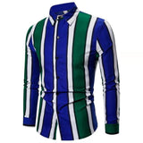 Men's Slim-Fit Striped Shirt Fashionable Casual Long-Sleeved Men Shirt