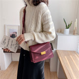Small Square Bag Retro Easy Matching Single Shoulder Wide Strap Crossbody Bag