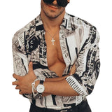 Digital Printing Shirt Casual Business Men's Shirt Long Sleeve