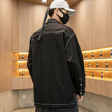 Men's Spring plus Size Loose Sports Top Leisure Artistic Long-Sleeved Shirt Men's Men Jacket