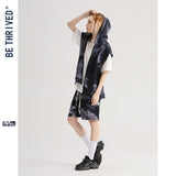 Men's Spring and Summer Loose Hooded plus Size Loose Retro Sports Vest Men Top