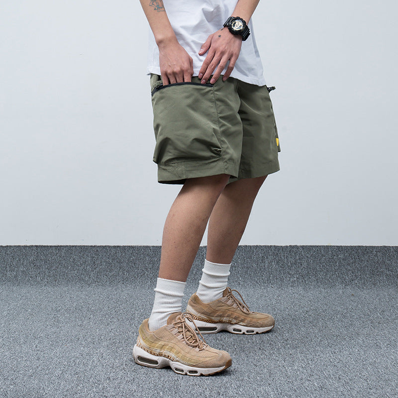 Men Cargo Shorts Summer Retro Large Workwear with Pocket Shorts Trendy Student Casual Men's Loose Shorts