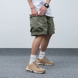 Men Cargo Shorts Summer Retro Large Workwear with Pocket Shorts Trendy Student Casual Men's Loose Shorts