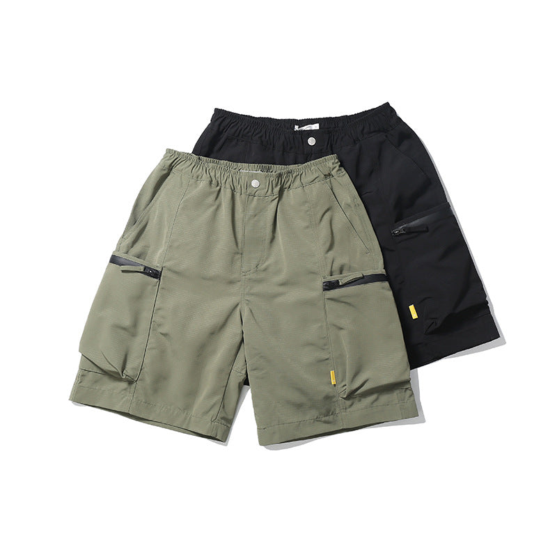 Men Cargo Shorts Summer Retro Large Workwear with Pocket Shorts Trendy Student Casual Men's Loose Shorts