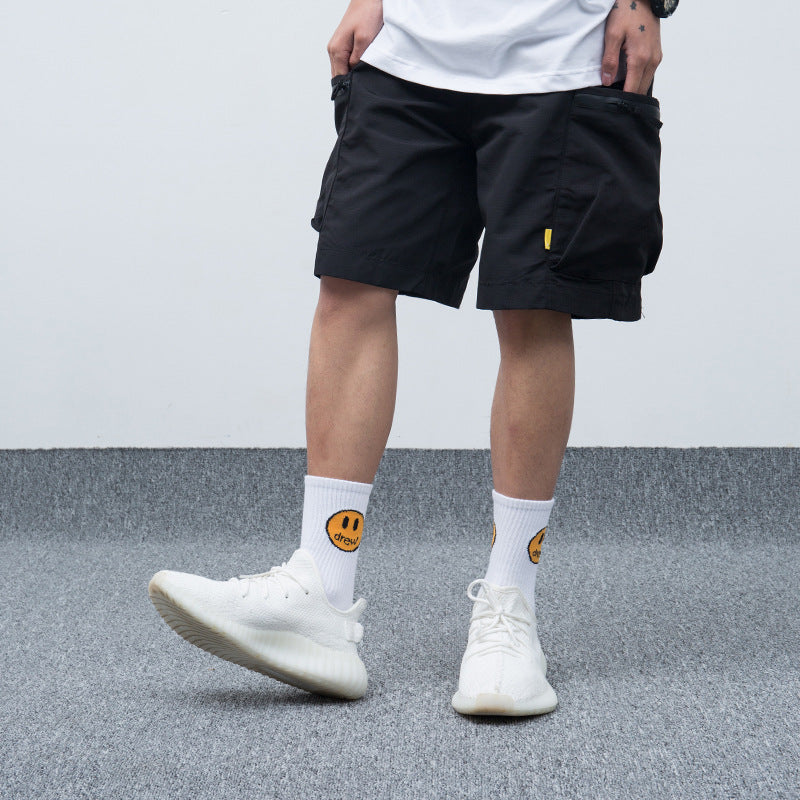 Men Cargo Shorts Summer Retro Large Workwear with Pocket Shorts Trendy Student Casual Men's Loose Shorts