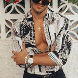 Digital Printing Shirt Casual Business Men's Shirt Long Sleeve