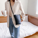Single Cross Body Bucket Bag Simple Stylish Cool Crossbody Bag