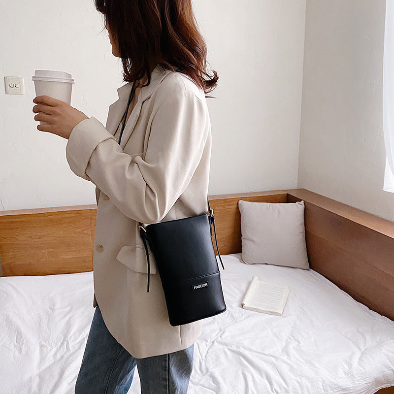 Single Cross Body Bucket Bag Simple Stylish Cool Crossbody Bag