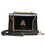 Patent Leather Small Square Bag Versatile Chain Bag