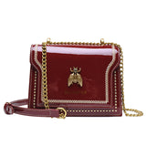 Patent Leather Small Square Bag Versatile Chain Bag