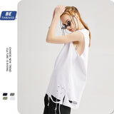 Men's Spring and Summer Large Size Retro Retro Sports Loose Men's Vest T-shirt Custom Men Top
