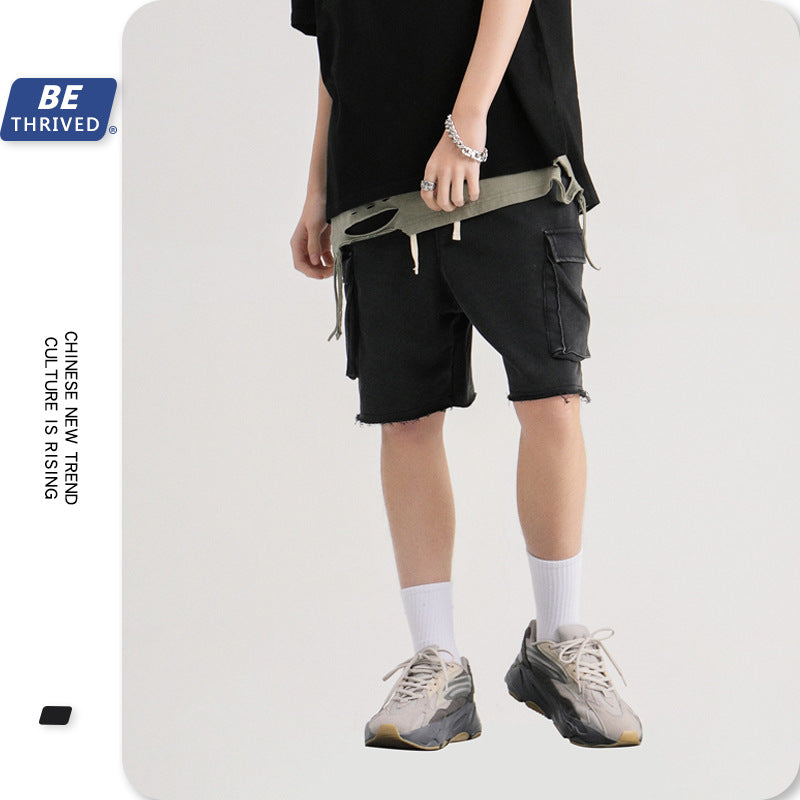 Retro Straight Casual Large Size Shorts Loose Five-Point Sweatpants Men's Men's Pant