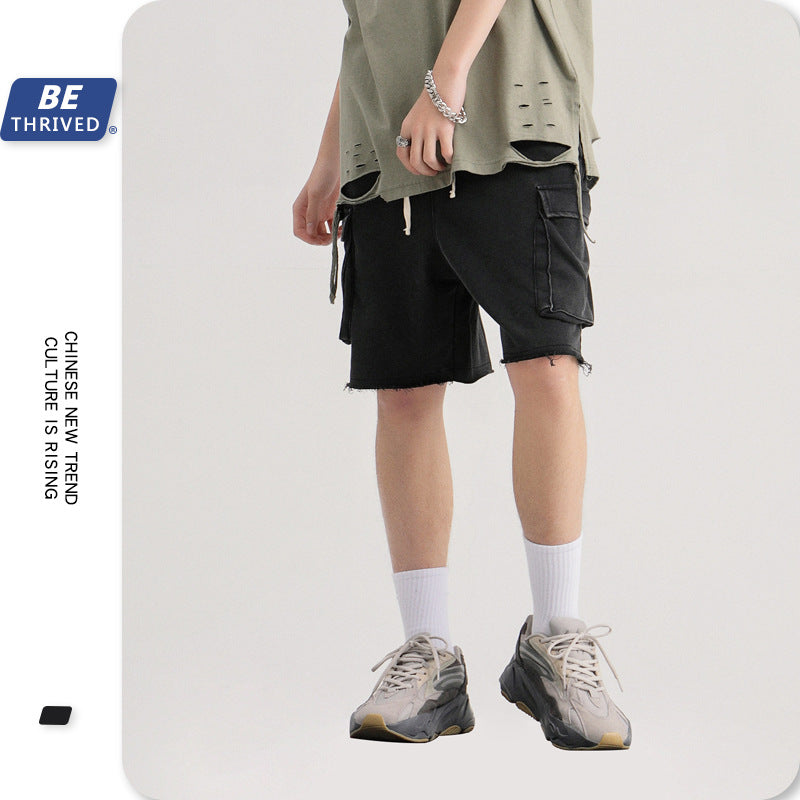 Retro Straight Casual Large Size Shorts Loose Five-Point Sweatpants Men's Men's Pant