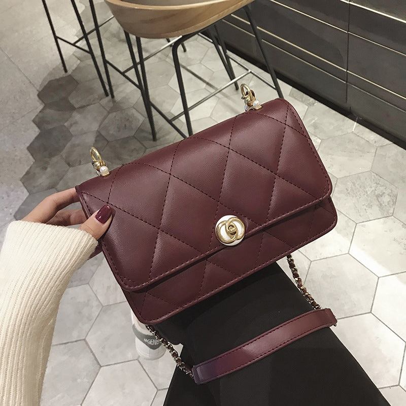 Women's Diamond Embroidery Thread Bag Chic Chain Small Crossbody Bag