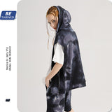 Men's Spring and Summer Loose Hooded plus Size Loose Retro Sports Vest Men Top