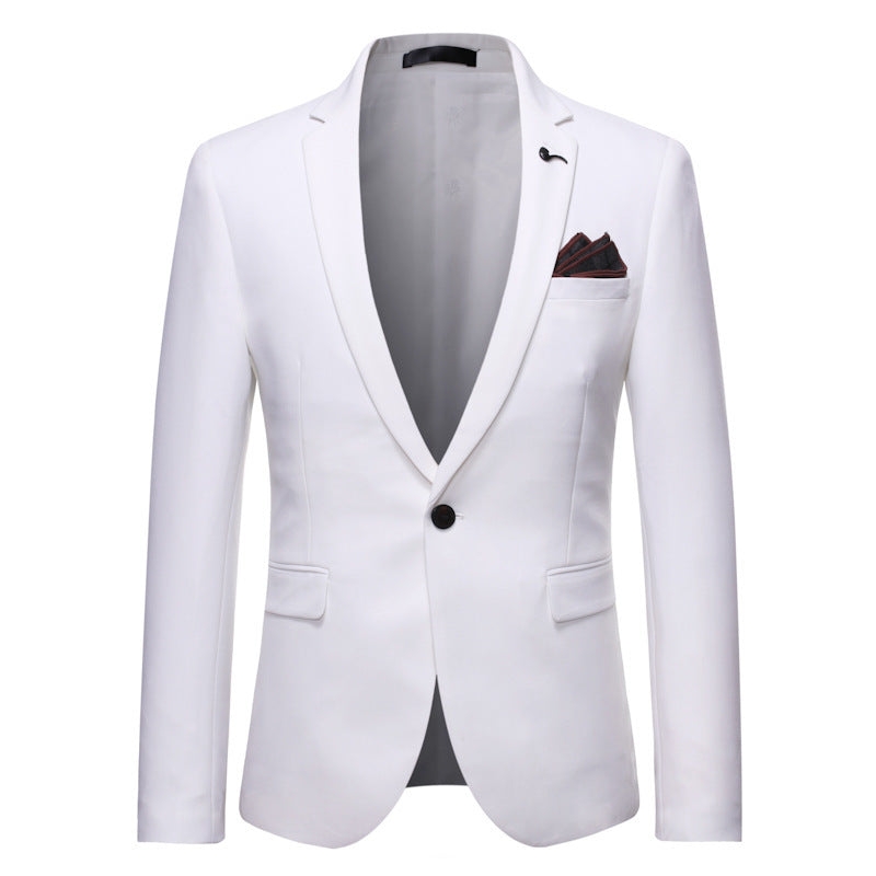 Mens Graduation Outfits Autumn Casual Fashion Tailored Suit Three-Piece Men's Solid Color Slim Fit Small Business Suit