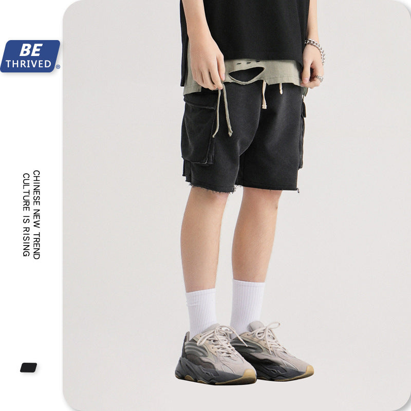 Retro Straight Casual Large Size Shorts Loose Five-Point Sweatpants Men's Men's Pant