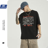 Men's Spring and Summer Retro Rock Large Size Sports Casual Short-Sleeved T-shirt Men Top